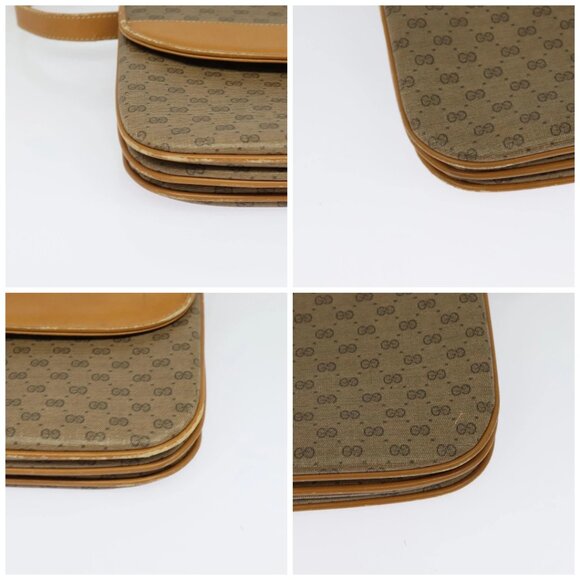 GUCCI Micro GG Supreme Shoulder Bag PVC Beige Gold 004 106 0024 Auth BA5286 - Picture 15 of 16